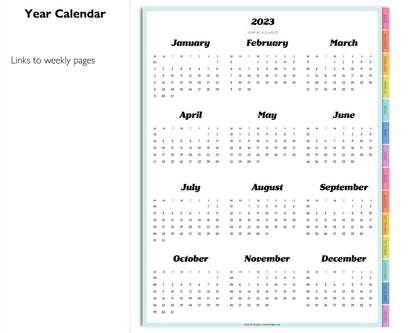2023 Minimal Modern Weekly Planner | Simple Digital Planner | Vertical