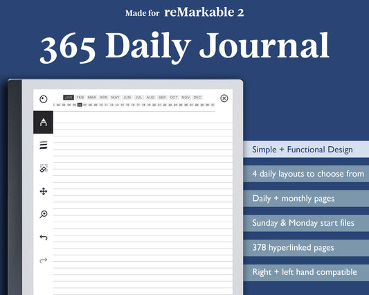 365 Daily and Monthly Digital Journal | for e-ink Devices