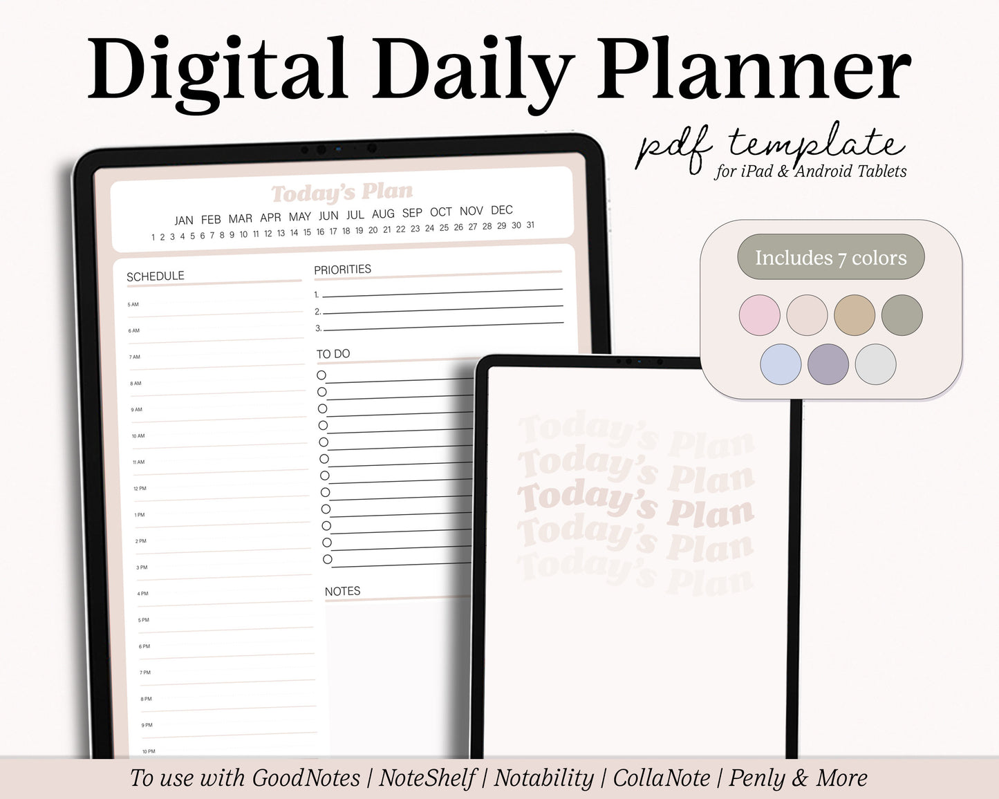 One Page Daily Planner | PDF Planner
