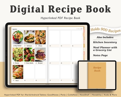 Digital Recipe Book for ipad and tablet