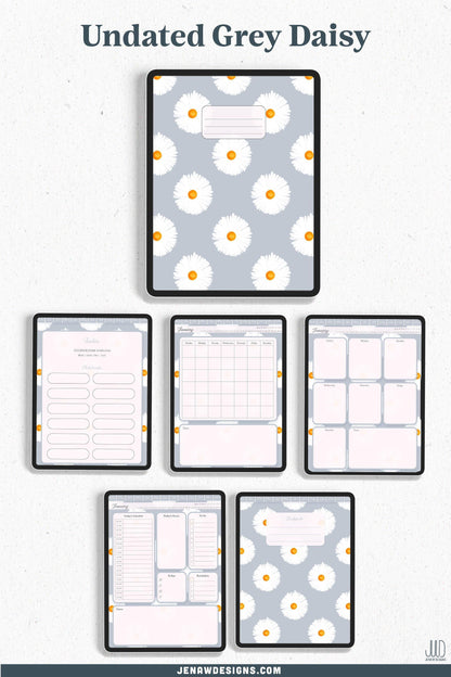 Undated Digital Planner | Vibrant Daisy Collection - Jena W Designs