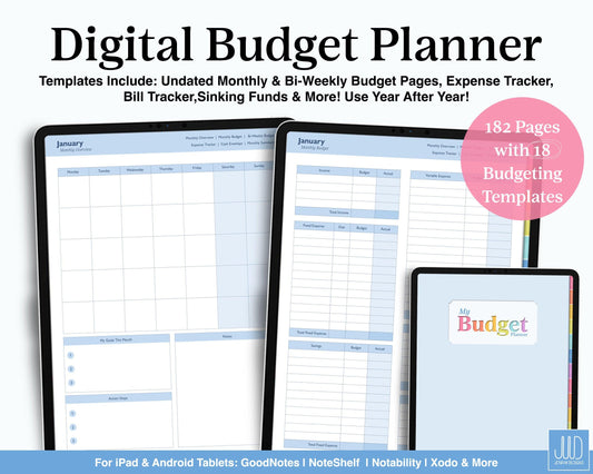 Undated Digital Budget Planner - Jena W Designs