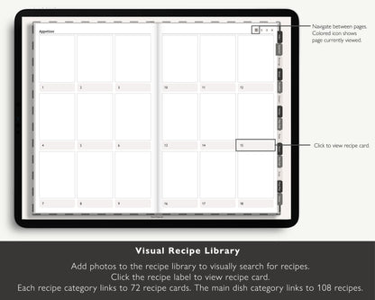 Realistic Digital Recipe Book with Meal Planner