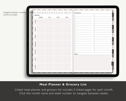 Realistic Digital Recipe Book with Meal Planner
