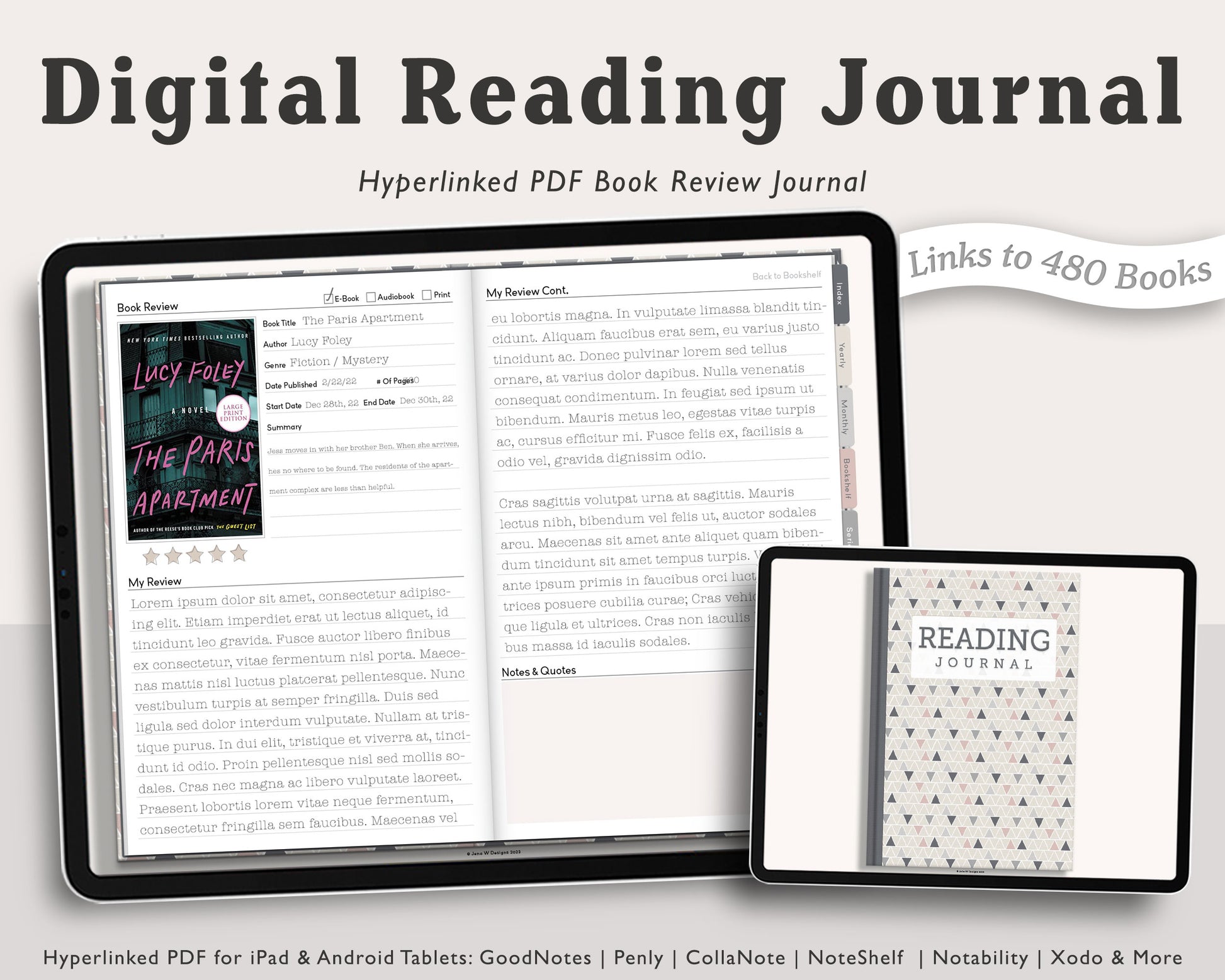 Digital Book Journal  Landscape – Jena W Designs