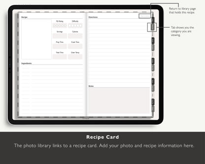 Realistic Digital Recipe Book with Meal Planner