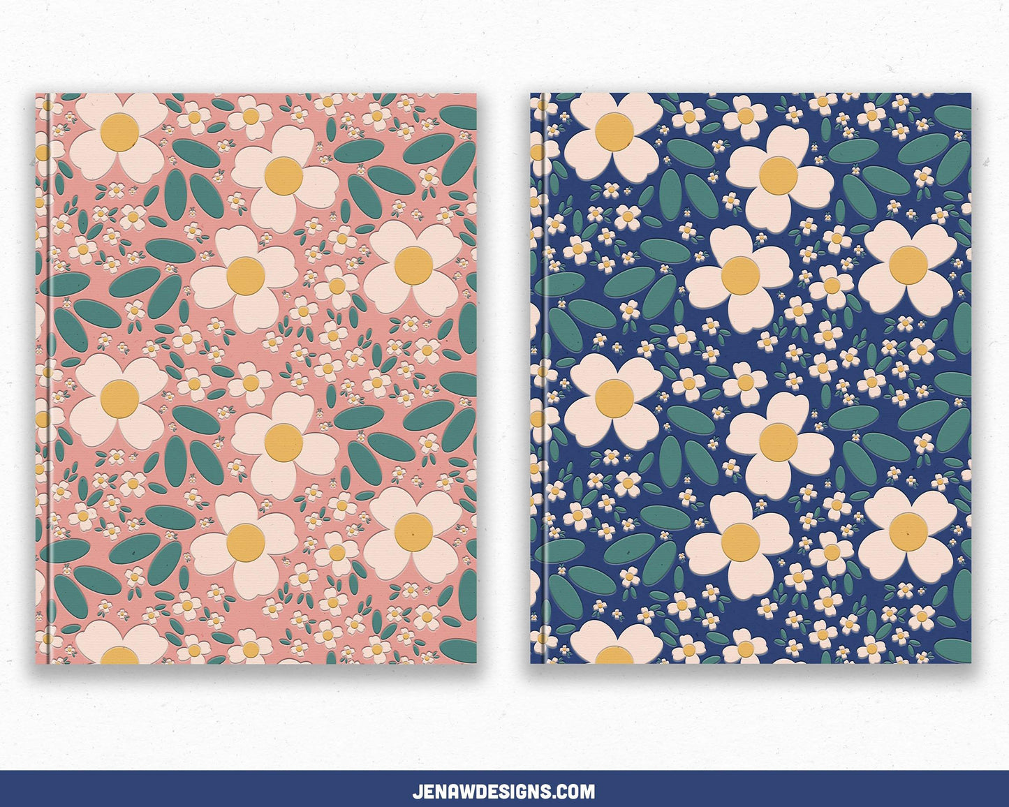 Digital Planner & Notebook Cover | 7 Floral Covers | Vertical - Jena W Designs