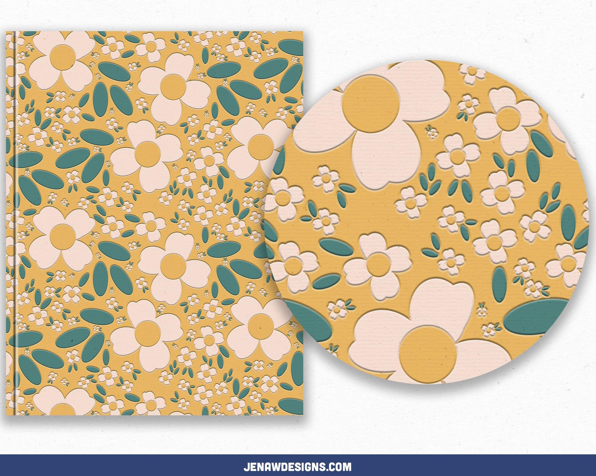 Digital Planner & Notebook Cover | 7 Floral Covers | Vertical - Jena W Designs
