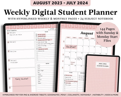 2023 - 2024 Digital Student Planner - Playful Academic Collection