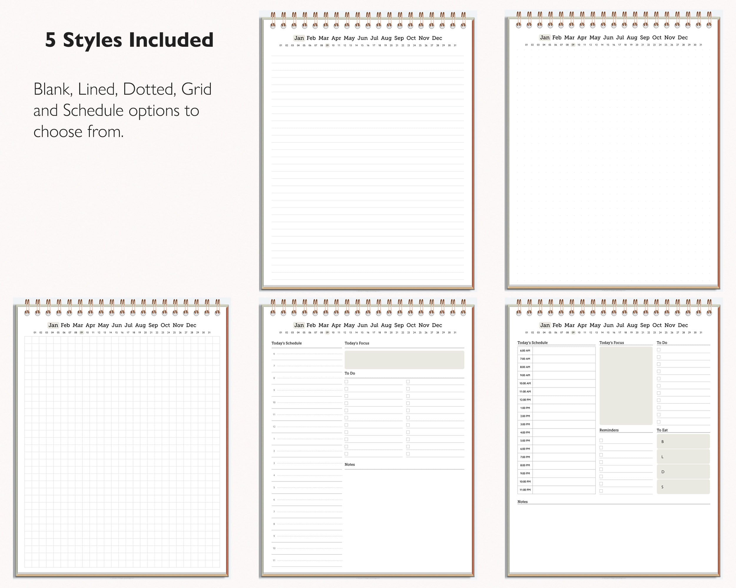 Undated Daily Digital Journal | Realistic 365 Journal – Jena W Designs