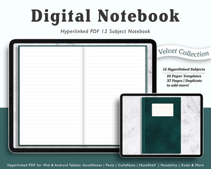 Realistic Digital Notebook | Velvet