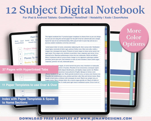 Digital Notebook - Jena W Designs