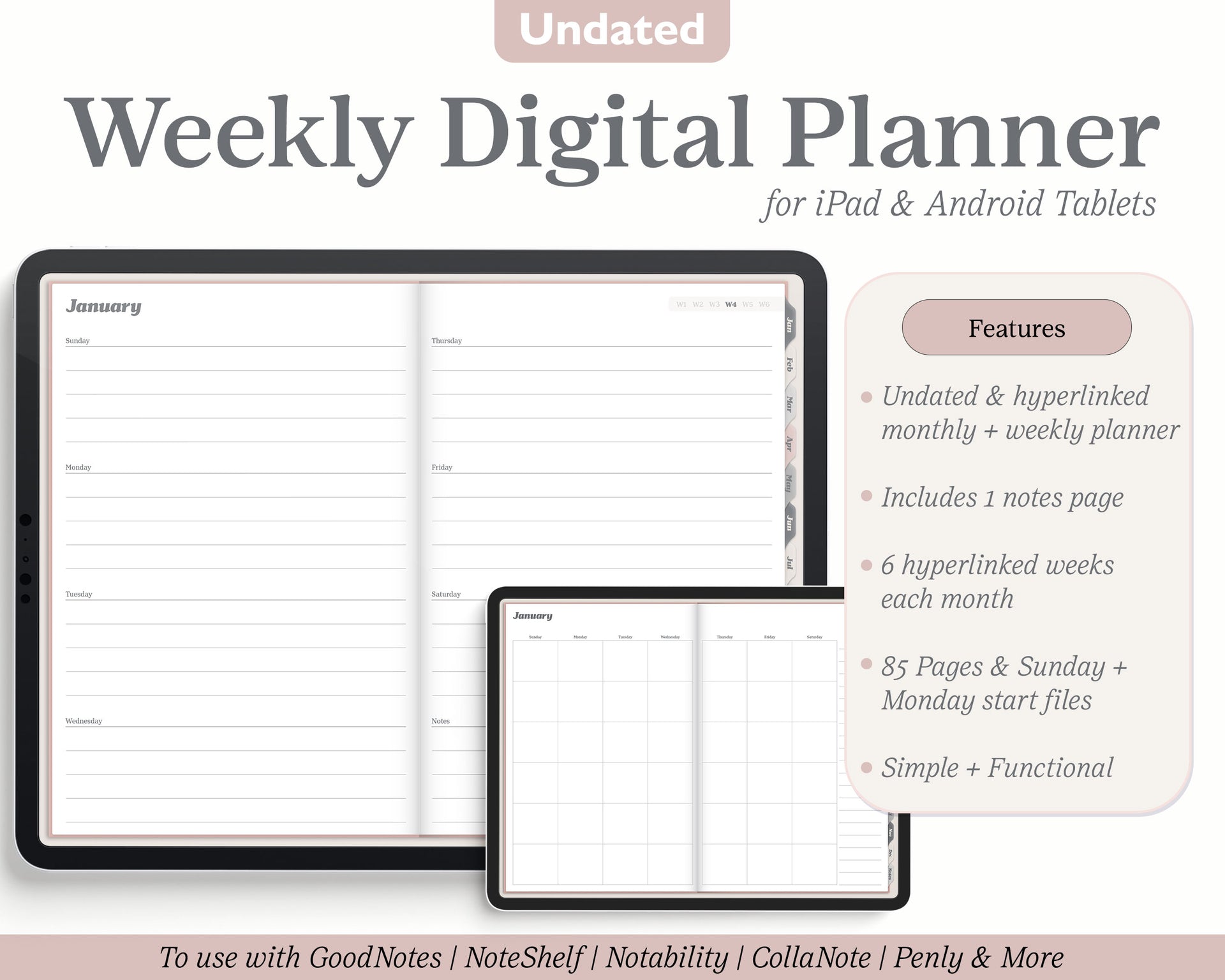 All-in-One Digital Planner   Kindle Scribe Template