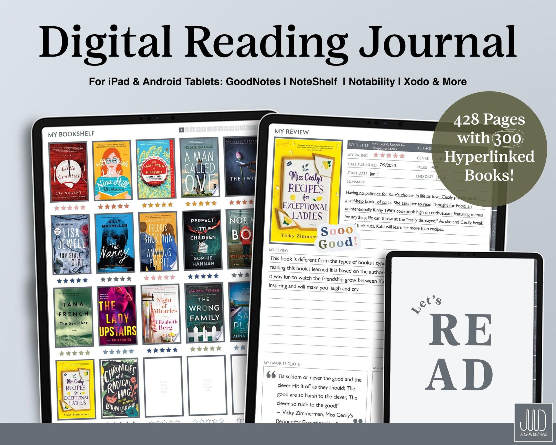 Digital Reading Journal – Jena W Designs