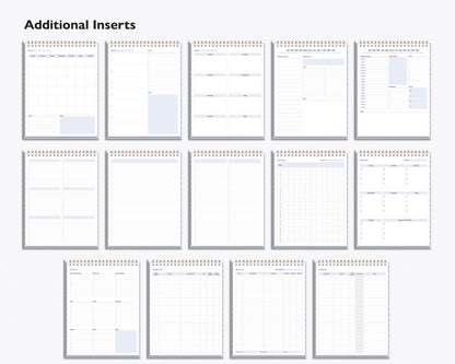 24 Subject Notebook | Multiple Paper & Planning Templates | Realistic Notepad