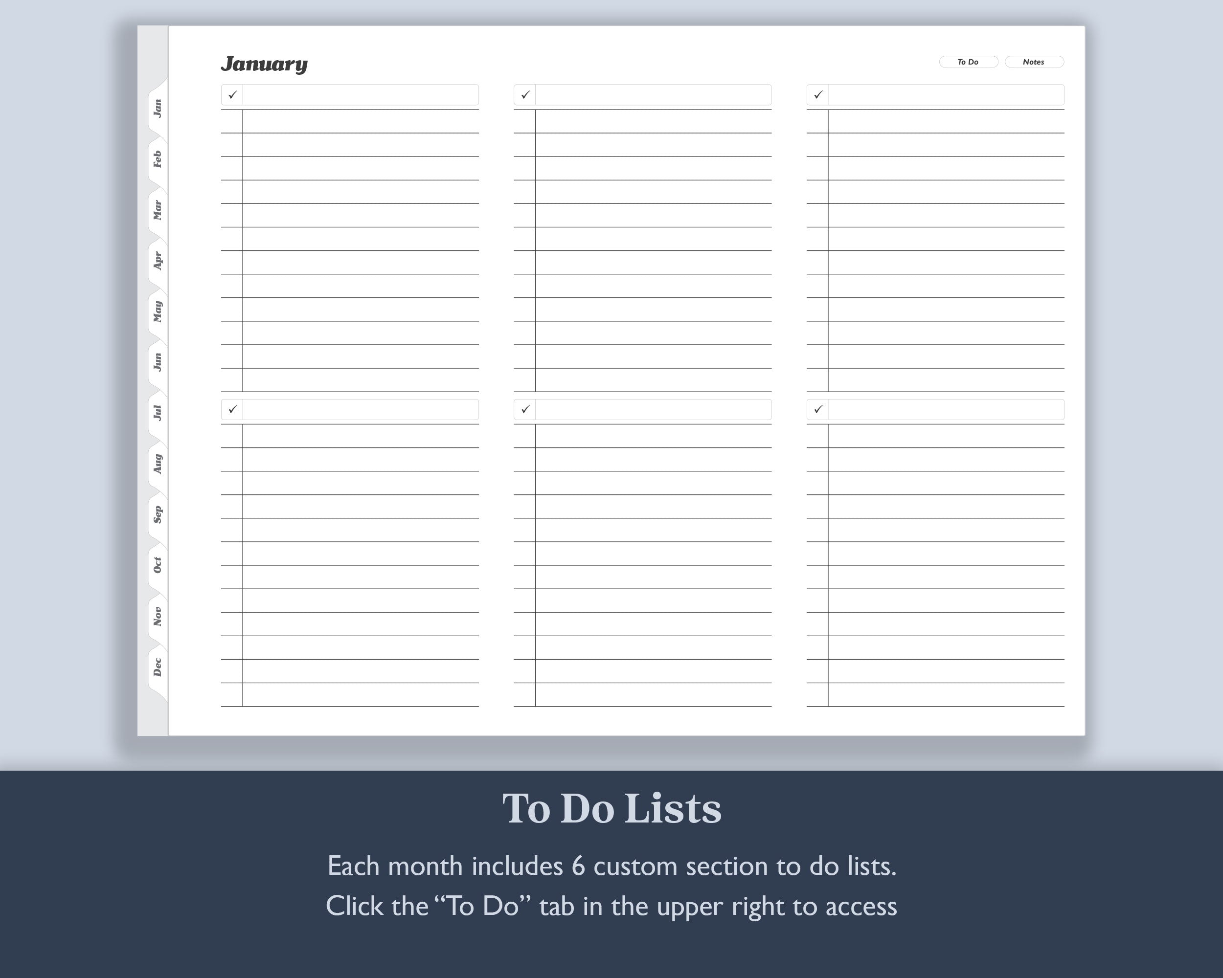 Undated Monthly Weekly Planner with To Do Lists | for e-ink Devices ...