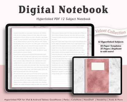 Realistic Digital Notebook | Velvet